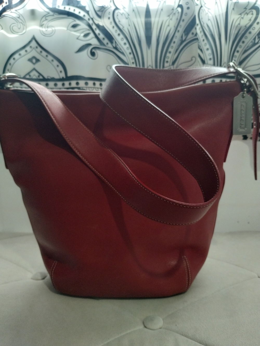 VINTAGE Y2K Coach Legacy Soho Small Duffle Sac Bucket Bag Red Leather 9186